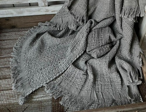 Kuscheldecke roma strick grau - kuscheldecke,