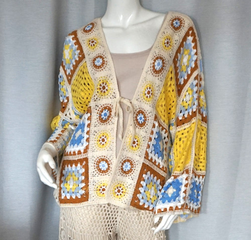 Hippie jacke häkel patchwork - jacke,